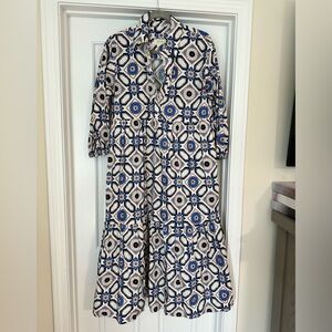 Anthropologie Maeve Bettina shirt dress * Sapphire Tile Floral * Size small